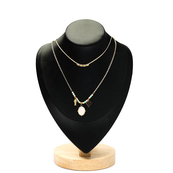 double layer abstarct necklace